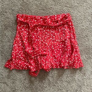 Zara Skort Red Floral Size Large